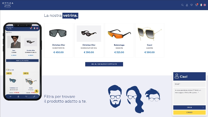 Ottica Bergamo by Gazzera | Web App * ecommerce